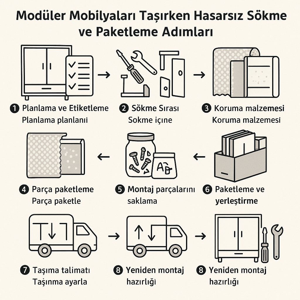 Modüler Mobilyaları Taşırken Hasarsız Sökme ve Paketleme Adımları