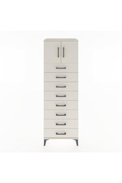 Hyperion Dolap Tek Raflı 8 Çekmeceli 2 Kapaklı 60x44x182 Aytaşı-Aytaşı