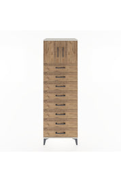 Hyperion Dolap Tek Raflı 8 Çekmeceli 2 Kapaklı 60x44x182 Aytaşı-Çam