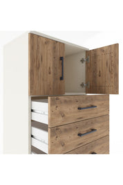 Hyperion Dolap Tek Raflı 8 Çekmeceli 2 Kapaklı 60x44x182 Aytaşı-Çam