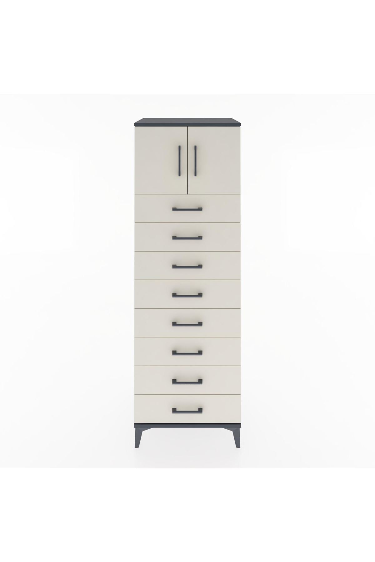 Hyperion Dolap Tek Raflı 8 Çekmeceli 2 Kapaklı 60x44x182 - S56M001V4B