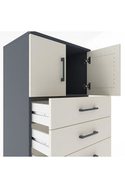 Hyperion Dolap Tek Raflı 8 Çekmeceli 2 Kapaklı 60x44x182 - S56M001V4B