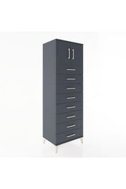 Hyperion Dolap Tek Raflı 8 Çekmeceli 2 Kapaklı 60x44x182 - S56M001V5B