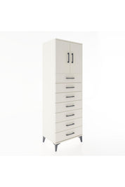 Hyperion Dolap Tek Raflı 7 Çekmeceli 2 Kapaklı 60x44x182 - S56M002V1B