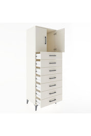 Hyperion Dolap Tek Raflı 7 Çekmeceli 2 Kapaklı 60x44x182 - S56M002V1B