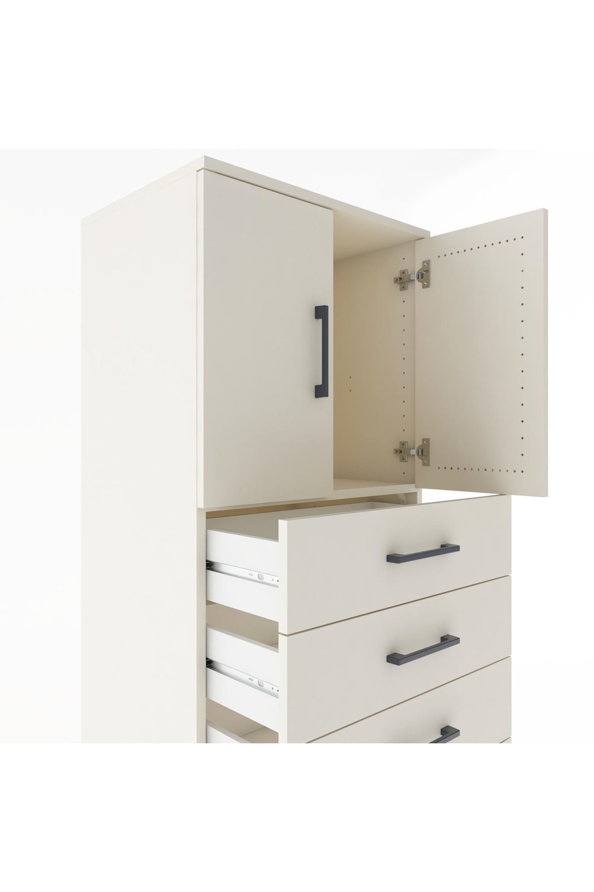 Hyperion Dolap Tek Raflı 7 Çekmeceli 2 Kapaklı 60x44x182 - S56M002V1B
