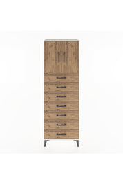 Hyperion Dolap Tek Raflı 7 Çekmeceli 2 Kapaklı 60x44x182 Aytaşı-Çam