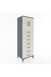 Hyperion Dolap Tek Raflı 7 Çekmeceli 2 Kapaklı 60x44x182 - S56M002V4B
