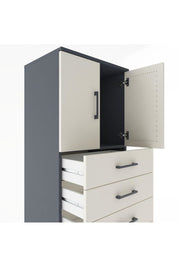 Hyperion Dolap Tek Raflı 7 Çekmeceli 2 Kapaklı 60x44x182 - S56M002V4B