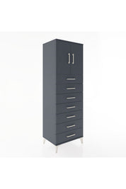 Hyperion Dolap Tek Raflı 7 Çekmeceli 2 Kapaklı 60x44x182 - S56M002V5B