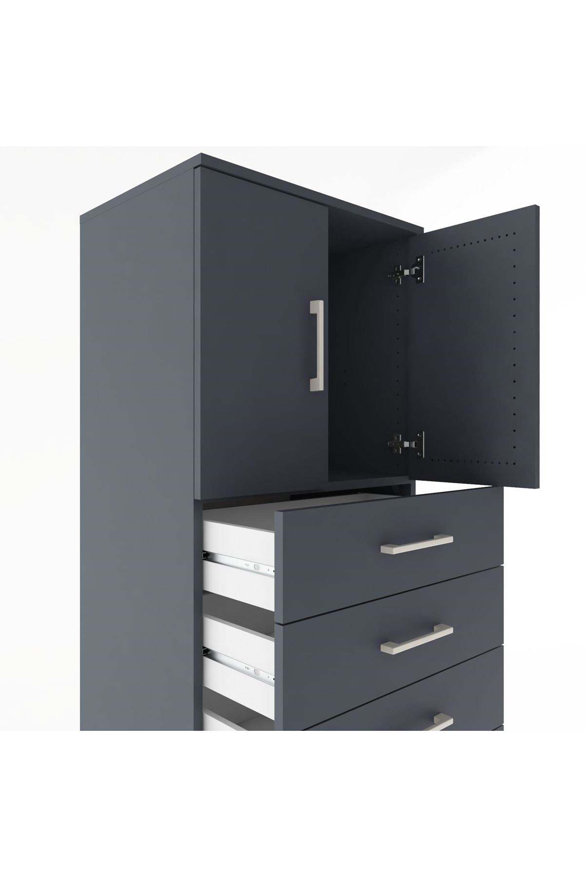 Hyperion Dolap Tek Raflı 7 Çekmeceli 2 Kapaklı 60x44x182 - S56M002V5B