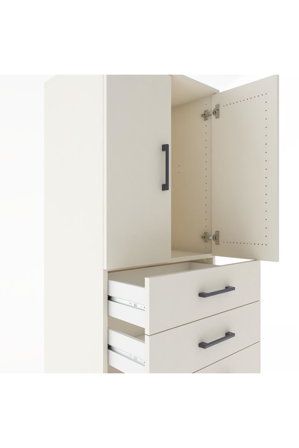Hyperion Dolap Tek Raflı 6 Çekmeceli 2 Kapaklı 60x44x182 - S56M003V1B