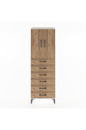Hyperion Dolap Tek Raflı 6 Çekmeceli 2 Kapaklı 60x44x182 - S56M003V3B
