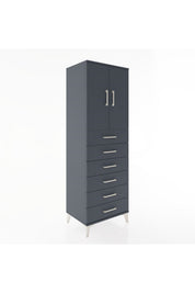 Hyperion Dolap Tek Raflı 6 Çekmeceli 2 Kapaklı 60x44x182 - S56M003V5B