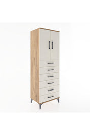 Hyperion Dolap Tek Raflı 6 Çekmeceli 2 Kapaklı 60x44x182 - S56M003V7B