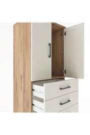 Hyperion Dolap Tek Raflı 6 Çekmeceli 2 Kapaklı 60x44x182 - S56M003V7B