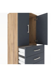 Hyperion Dolap Tek Raflı 6 Çekmeceli 2 Kapaklı 60x44x182 - S56M003V8B