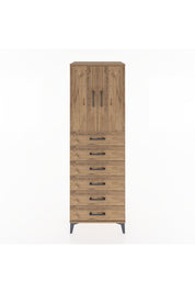 Hyperion Dolap Tek Raflı 6 Çekmeceli 2 Kapaklı 60x44x182 - S56M003V9B