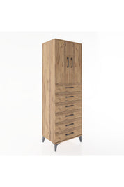Hyperion Dolap Tek Raflı 6 Çekmeceli 2 Kapaklı 60x44x182 - S56M003V9B