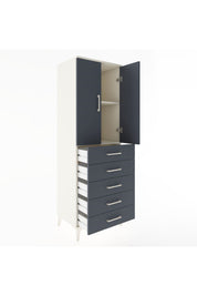 Hyperion Dolap 2 Raflı 5 Çekmeceli 2 Kapaklı 60x44x182 Aytaşı-Antrasit