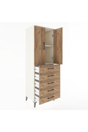 Hyperion Dolap 2 Raflı 5 Çekmeceli 2 Kapaklı 60x44x182 Aytaşı-Çam