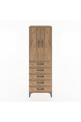 Hyperion Dolap 2 Raflı 5 Çekmeceli 2 Kapaklı 60x44x182