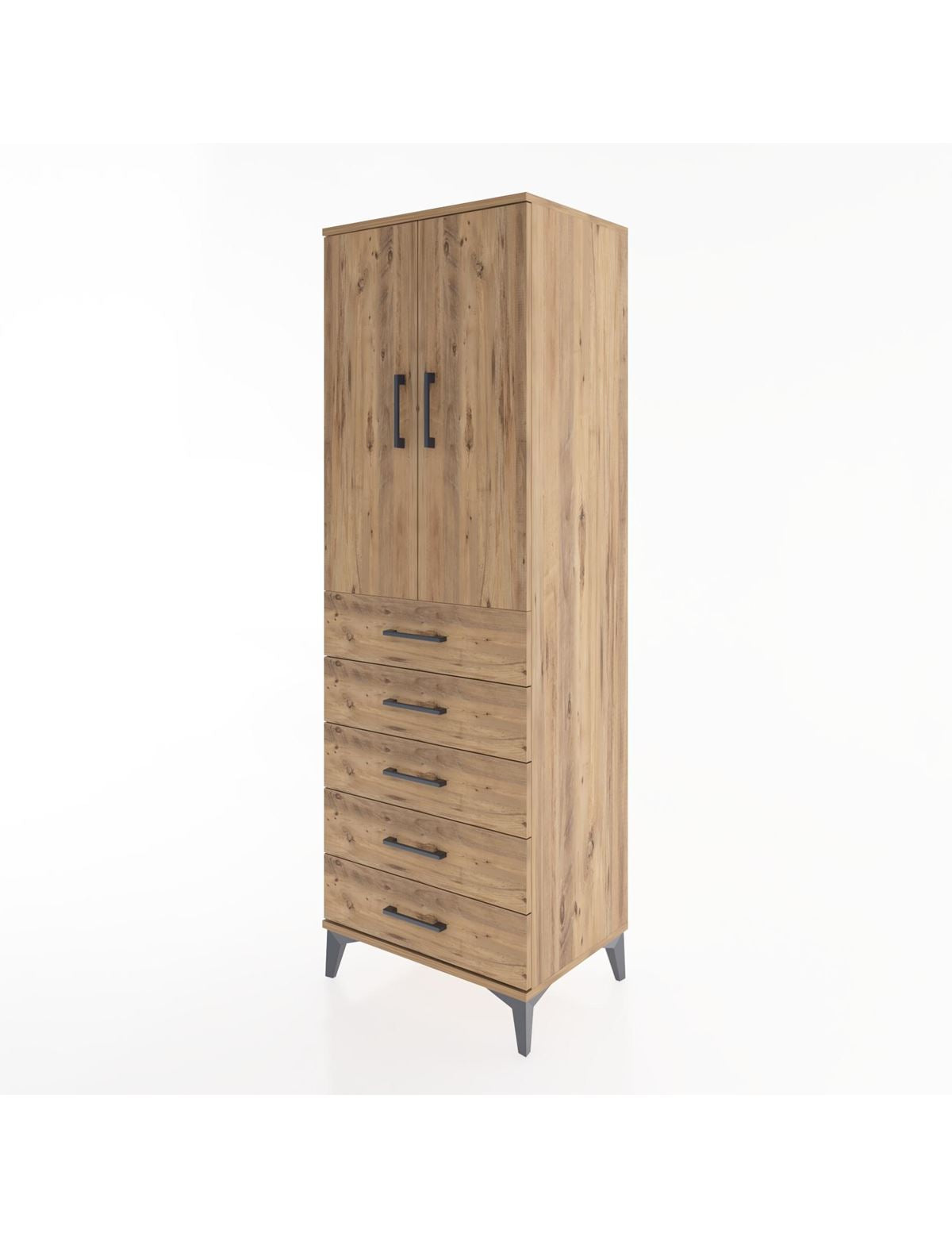 Hyperion Dolap 2 Raflı 5 Çekmeceli 2 Kapaklı 60x44x182 - S56M004V9B