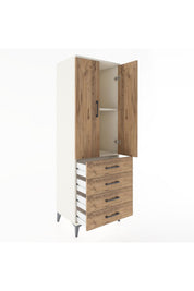 Hyperion Dolap 2 Raflı 4 Çekmeceli 2 Kapaklı 60x44x182 Aytaşı-Çam