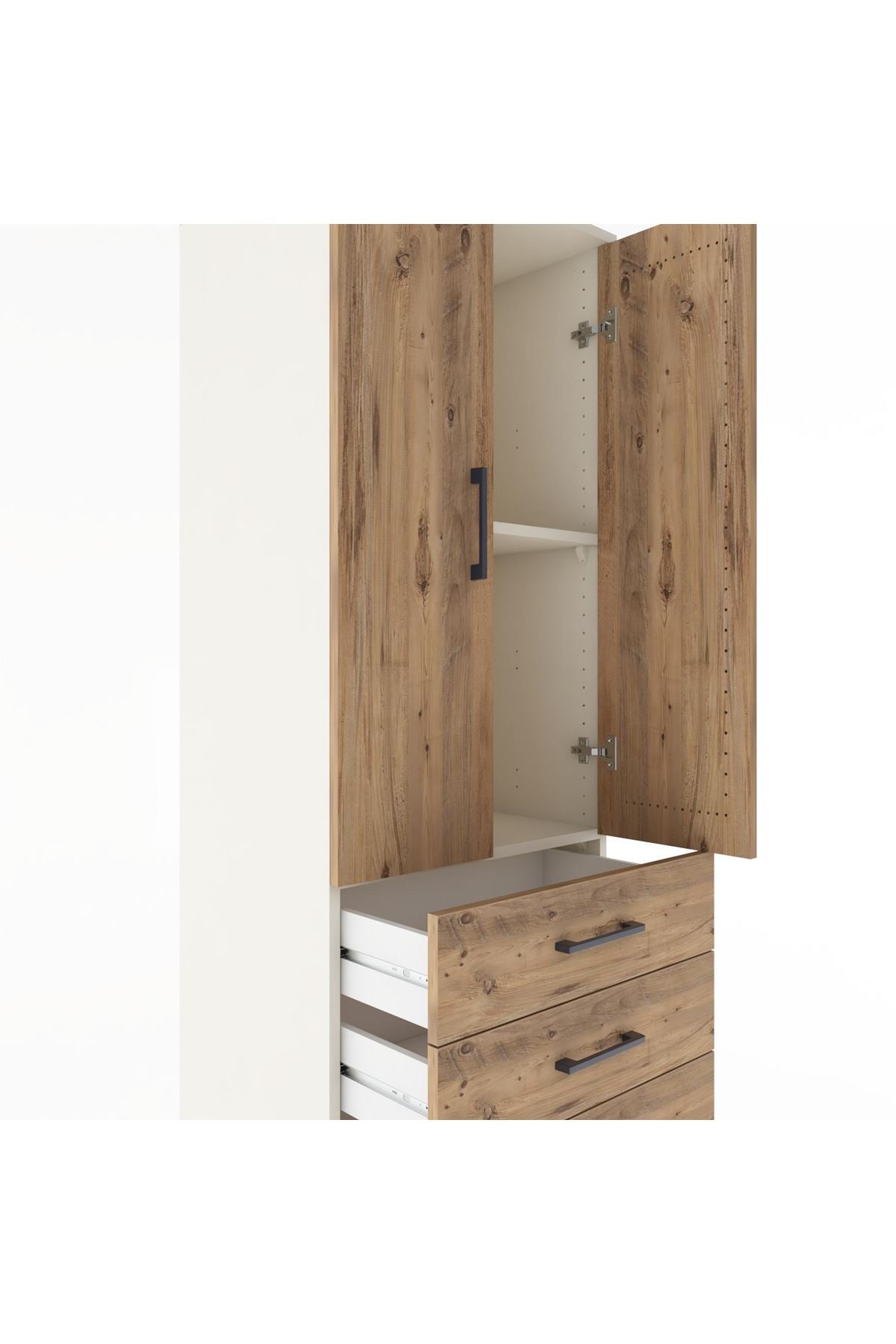 Hyperion Dolap 2 Raflı 4 Çekmeceli 2 Kapaklı 60x44x182 Aytaşı-Çam