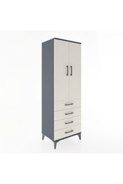 Hyperion Dolap 2 Raflı 4 Çekmeceli 2 Kapaklı 60x44x182 Antrasit-Aytaşı