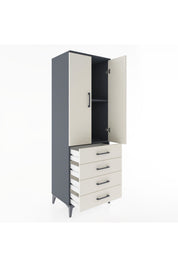 Hyperion Dolap 2 Raflı 4 Çekmeceli 2 Kapaklı 60x44x182 Antrasit-Aytaşı