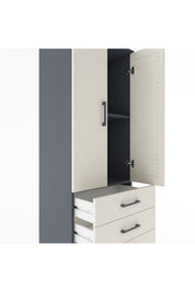 Hyperion Dolap 2 Raflı 4 Çekmeceli 2 Kapaklı 60x44x182 Antrasit-Aytaşı
