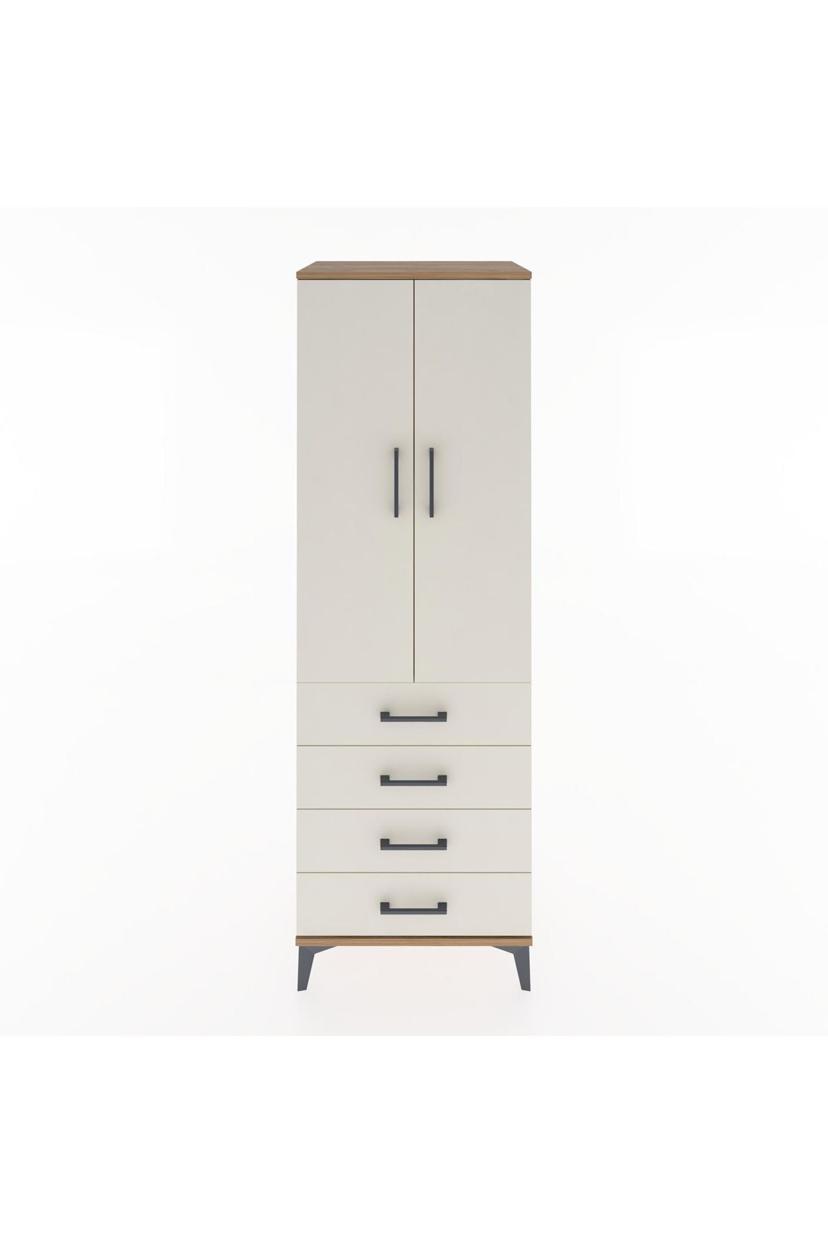 Hyperion Dolap 2 Raflı 4 Çekmeceli 2 Kapaklı 60x44x182 Çam-Aytaşı