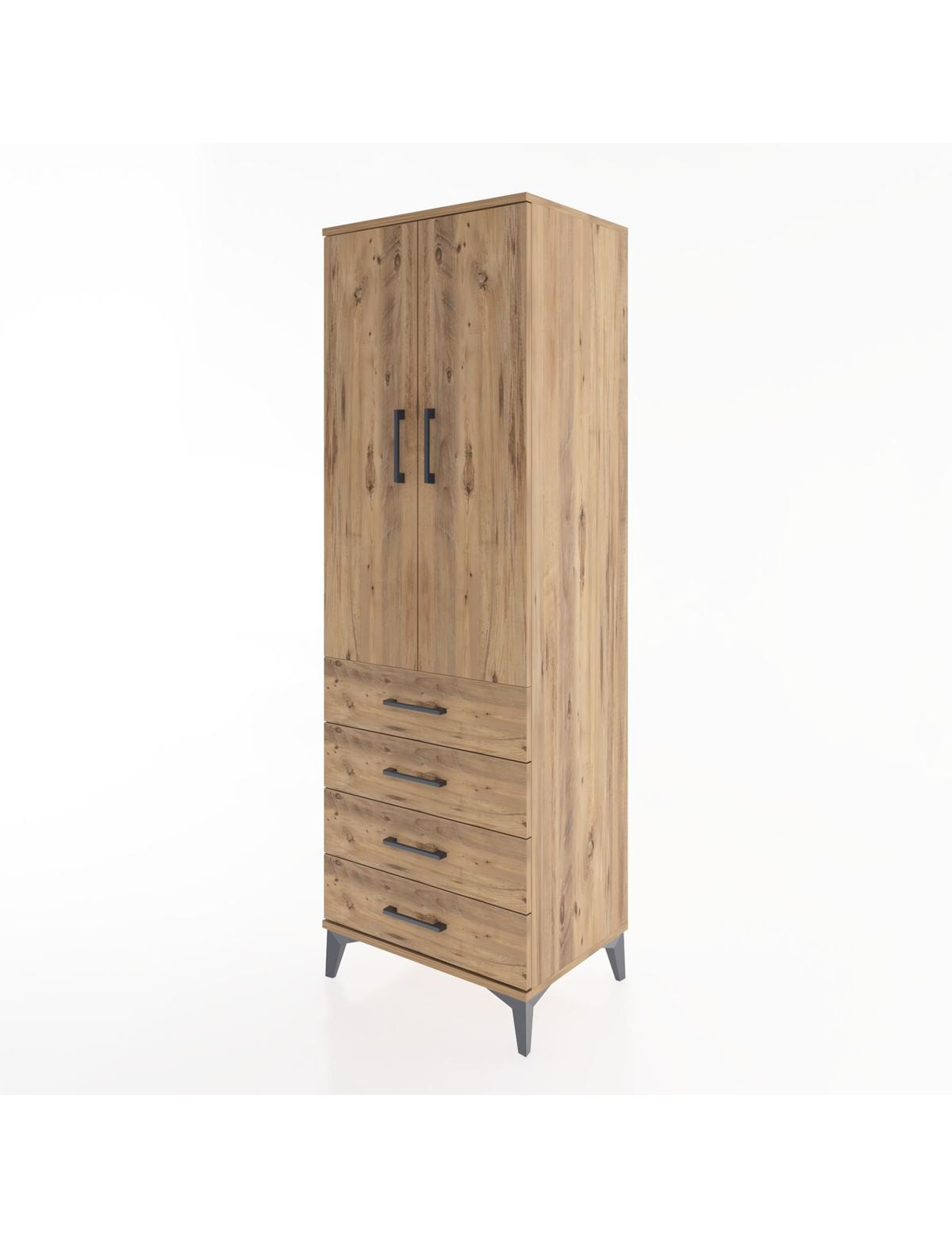 Hyperion Dolap 2 Raflı 4 Çekmeceli 2 Kapaklı 60x44x182 - S56M005V9B