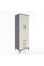 Hyperion Dolap 2 Raflı 3 Çekmeceli 2 Kapaklı 60x44x182 Antrasit-Aytaşı
