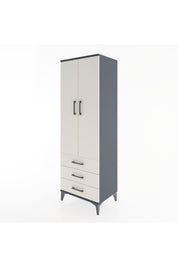 Hyperion Dolap 2 Raflı 3 Çekmeceli 2 Kapaklı 60x44x182 Antrasit-Aytaşı