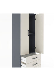 Hyperion Dolap 2 Raflı 3 Çekmeceli 2 Kapaklı 60x44x182 Antrasit-Aytaşı