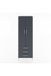 Hyperion Dolap 2 Raflı 3 Çekmeceli 2 Kapaklı 60x44x182 Antrasit-Antrasit