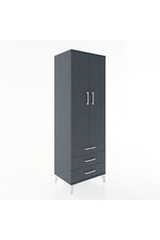 Hyperion Dolap 2 Raflı 3 Çekmeceli 2 Kapaklı 60x44x182 Antrasit-Antrasit