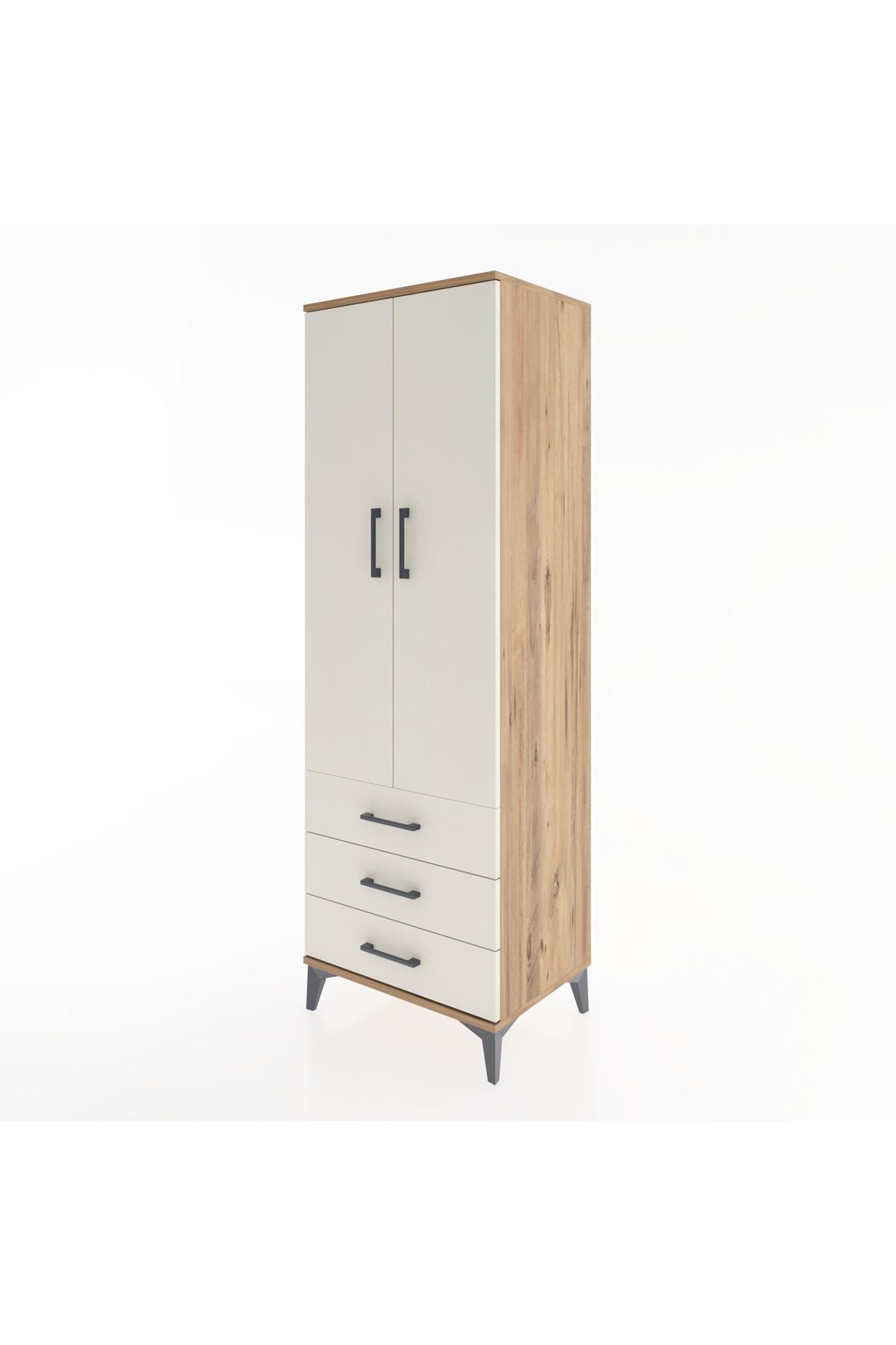 Hyperion Dolap 2 Raflı 3 Çekmeceli 2 Kapaklı 60x44x182 Çam-Aytaşı