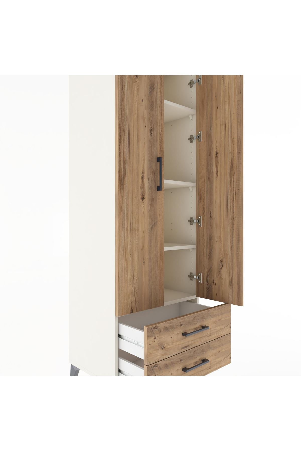 Hyperion Dolap 4 Raflı 2 Çekmeceli 2 Kapaklı 60x44x182 Aytaşı-Çam