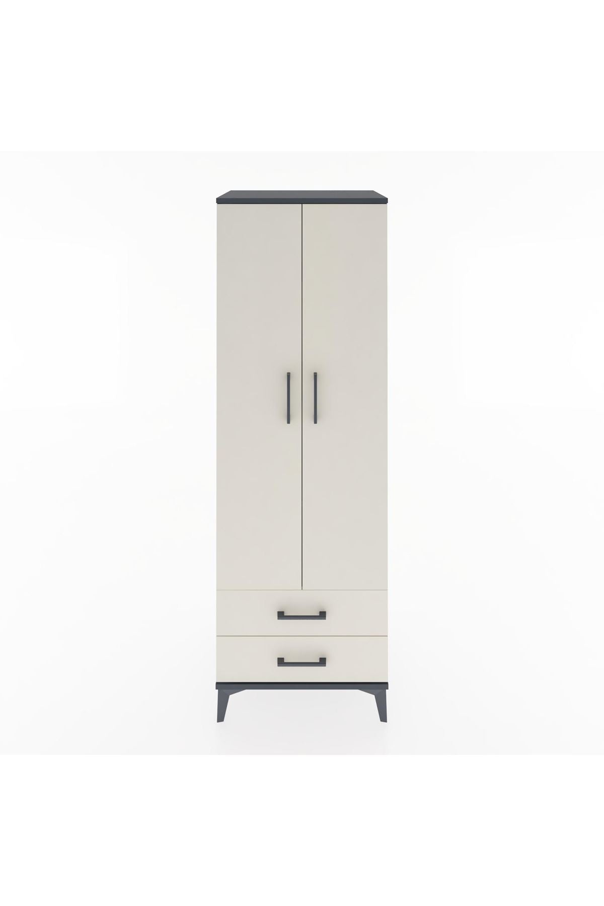 Hyperion Dolap 4 Raflı 2 Çekmeceli 2 Kapaklı 60x44x182 Antrasit-Aytaşı