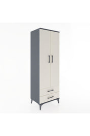 Hyperion Dolap 4 Raflı 2 Çekmeceli 2 Kapaklı 60x44x182 Antrasit-Aytaşı