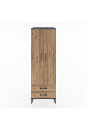 Hyperion Dolap 4 Raflı 2 Çekmeceli 2 Kapaklı 60x44x182 Antrasit-Çam