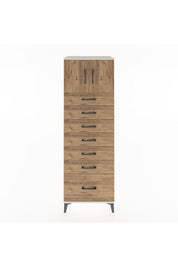 Hyperion Dolap Tek Raflı 7 Çekmeceli 2 Kapaklı 60x44x182 - S56M010V3B