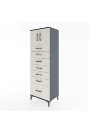 Hyperion Dolap Tek Raflı 7 Çekmeceli 2 Kapaklı 60x44x182 - S56M010V4B