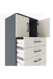 Hyperion Dolap Tek Raflı 7 Çekmeceli 2 Kapaklı 60x44x182 - S56M010V4B