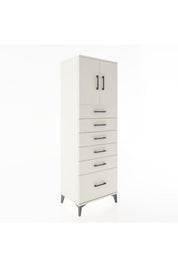 Hyperion Dolap Tek Raflı 6 Çekmeceli 2 Kapaklı 60x44x182 - S56M011V1B