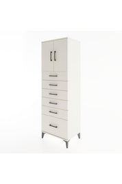 Hyperion Dolap Tek Raflı 6 Çekmeceli 2 Kapaklı 60x44x182 - S56M011V1B
