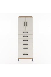 Hyperion Dolap Tek Raflı 6 Çekmeceli 2 Kapaklı 60x44x182 - S56M011V7B